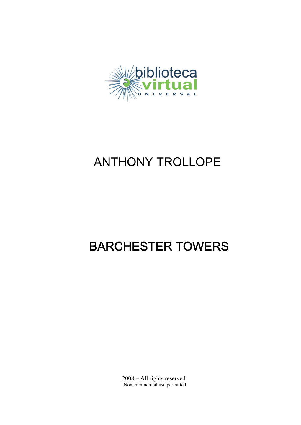Anthony Trollope Barchester Towers