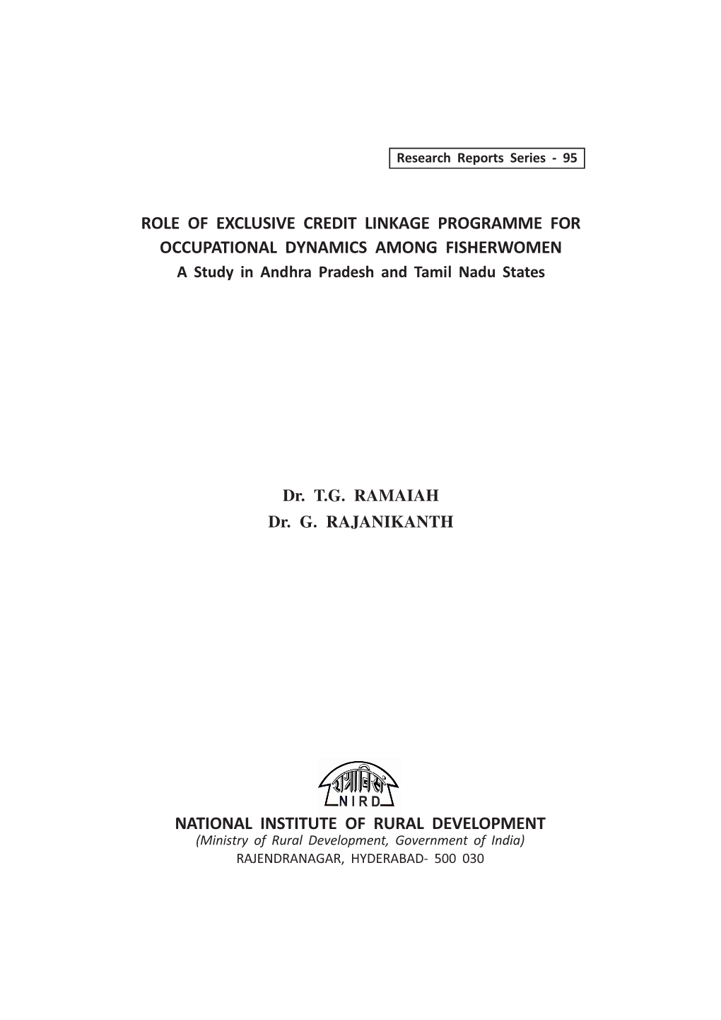 A Study in Andhra Pradesh and Tamil Nadu States