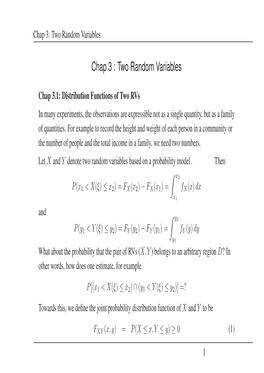 Chap 3 : Two Random Variables