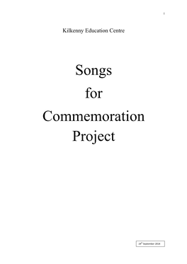 Songs for Commemoration Project