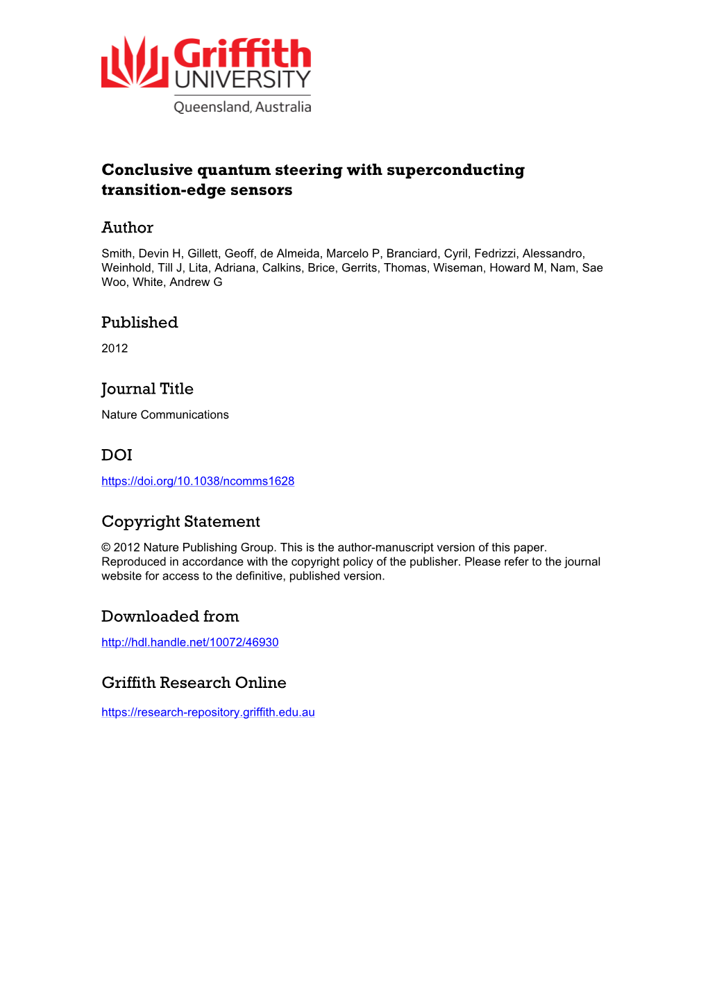 Conclusive Quantum Steering with Superconducting Transition Edge Sensors