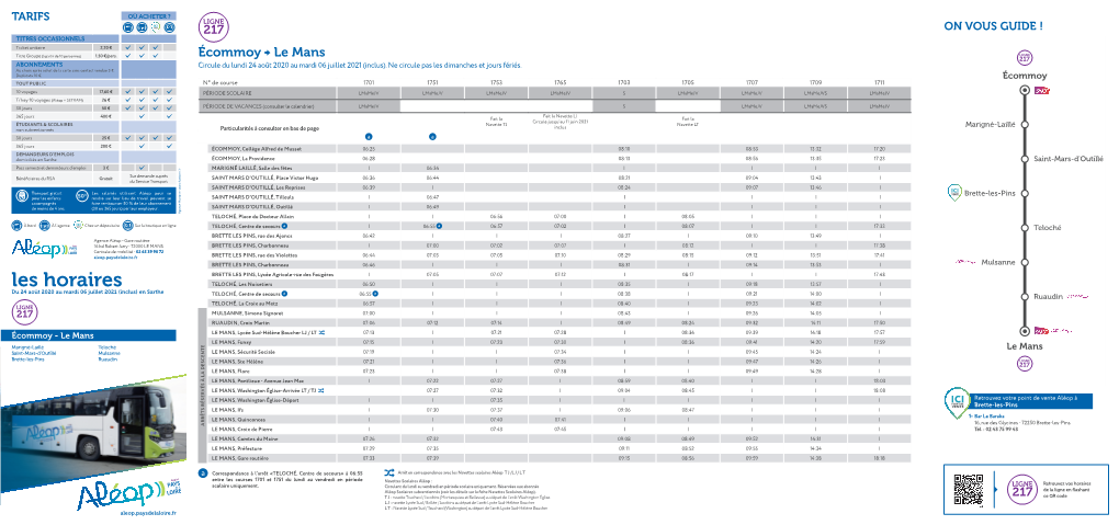 Horaires Ligne