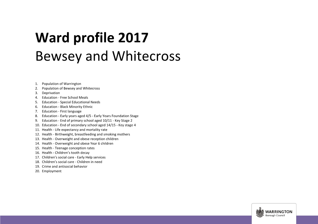 Ward Profile 2017 Bewsey and Whitecross