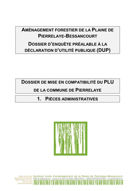 Aménagement Forestier De La Plaine De Pierrelaye-Bessancourt Dossier