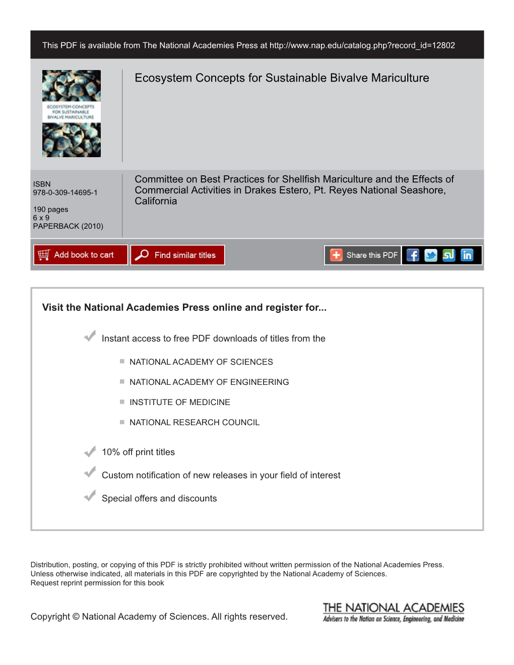 Ecosystem Concepts for Sustainable Bivalve Mariculture