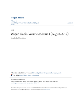 Wagon Tracks. Volume 26, Issue 4 (August, 2012) Santa Fe Trail Association
