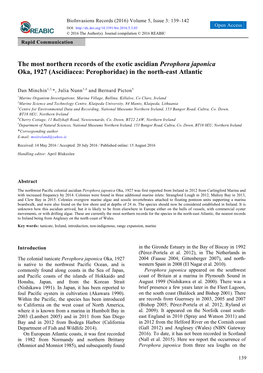 Ascidiacea: Perophoridae) in the North-East Atlantic
