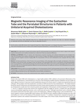 Magnetic Resonance Imaging of the Eustachian Tube and the Paratubal Structures in Patients with Unilateral Acquired Cholesteatoma