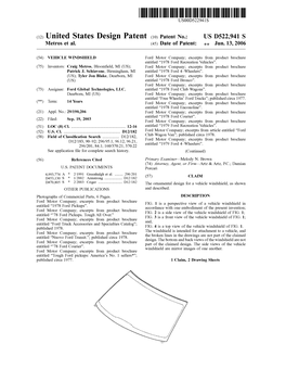 (12) United States Design Patent (10) Patent No.: US D522,941 S Metros Et A]