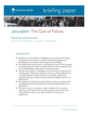 Jerusalem: the Cost of Failure