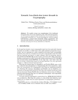 Towards Non-Black-Box Lower Bounds in Cryptography