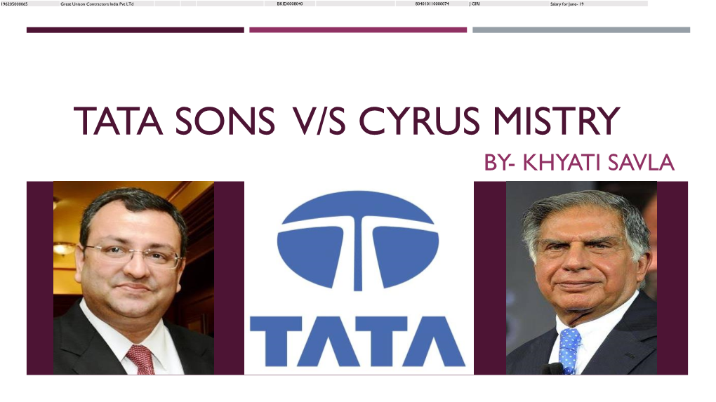 TATA SONS V/S CYRUS MYSTRY