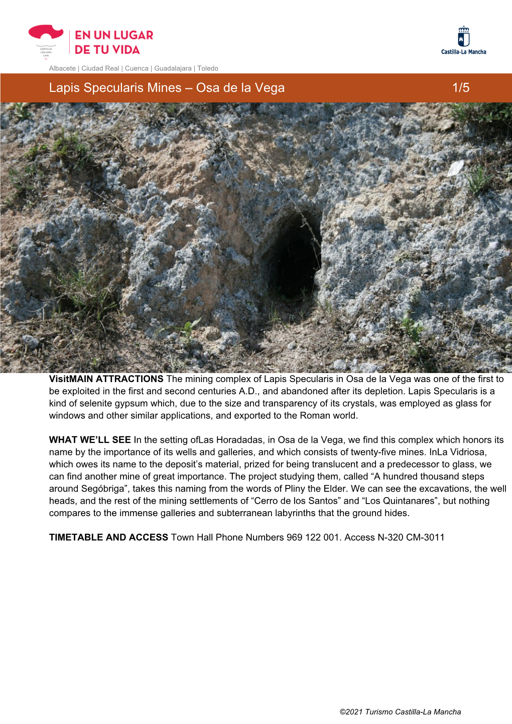 Lapis Specularis Mines – Osa De La Vega 1/5
