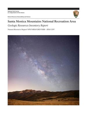Santa Monica Mountains National Recreation Area Geologic Resources Inventory Report