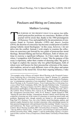 Pinckaers and Häring on Conscience