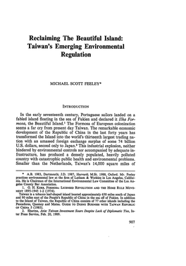 Taiwan's Emerging Environmental Regulation