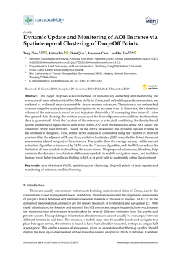 Dynamic Update and Monitoring of AOI Entrance Via Spatiotemporal Clustering of Drop-Oﬀ Points