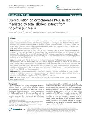 Up-Regulation on Cytochromes P450 in Rat Mediated by Total Alkaloid Extract from Corydalis Yanhusuo