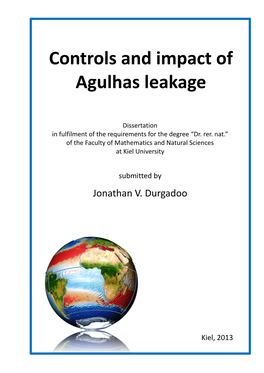 Controls and Impact of Agulhas Leakage Kontrollmechanismen Und Auswirkungen Der Agulhas Leakage