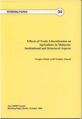 Effects of Trade Liberalization on Agriculture in Malaysia: Institutional and Structural Aspects