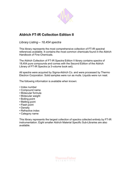 Aldrich FT-IR Collection Edition II