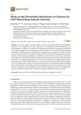 Study on the Dissolution Mechanism of Cellulose by Chcl-Based Deep Eutectic Solvents