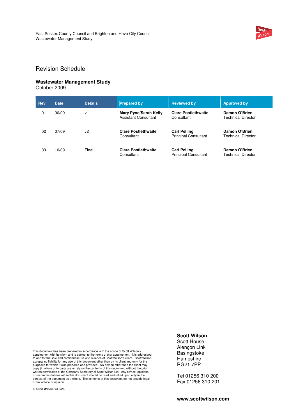 Revision Schedule