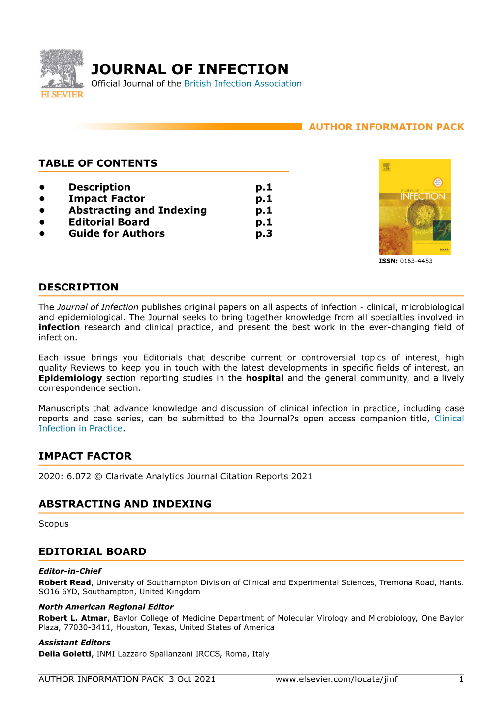 JOURNAL of INFECTION Official Journal of the British Infection Association