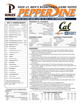 2020-21 Men's Basketball Game Notes