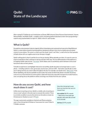 Quibi: State of the Landscape