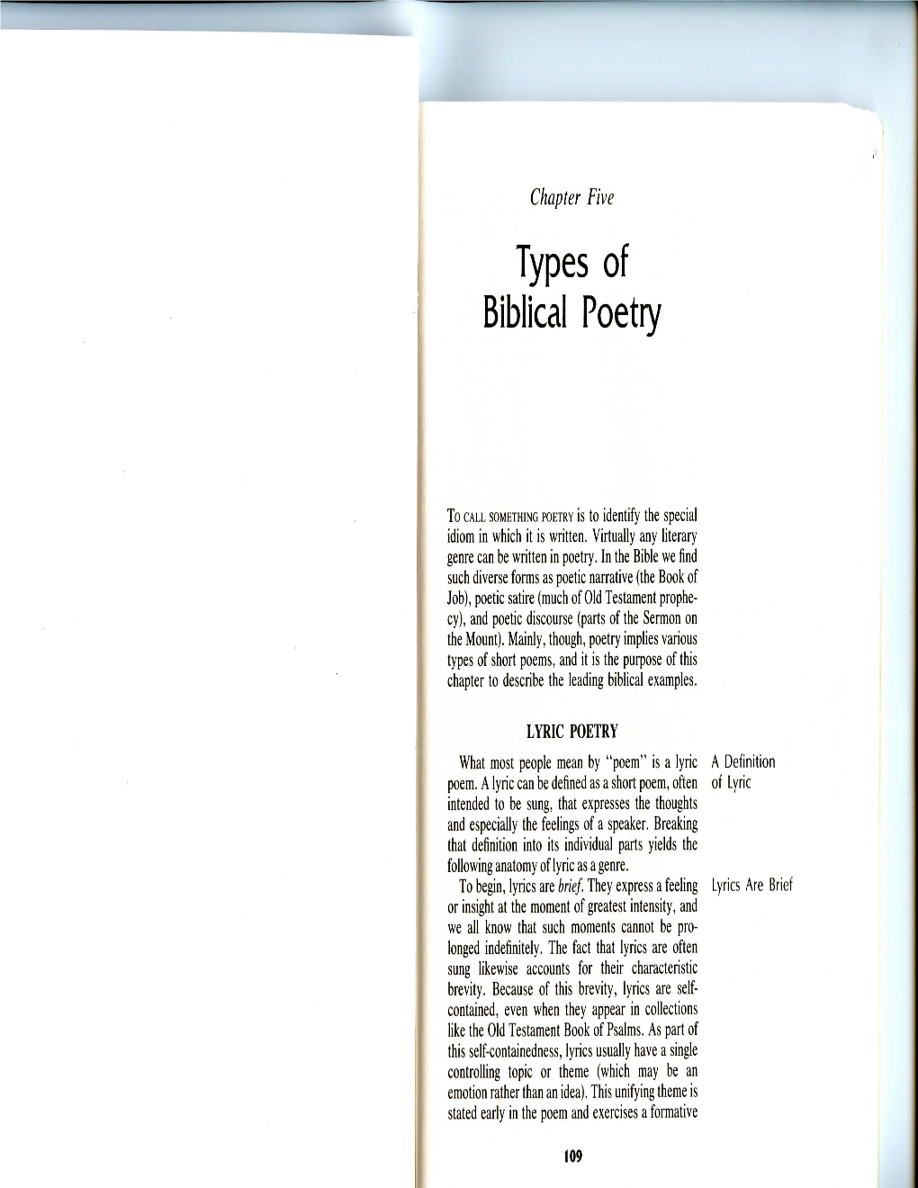 Types of Biblical Poetry