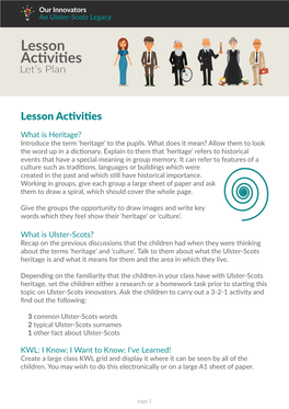 Lesson Activities (Pdf)