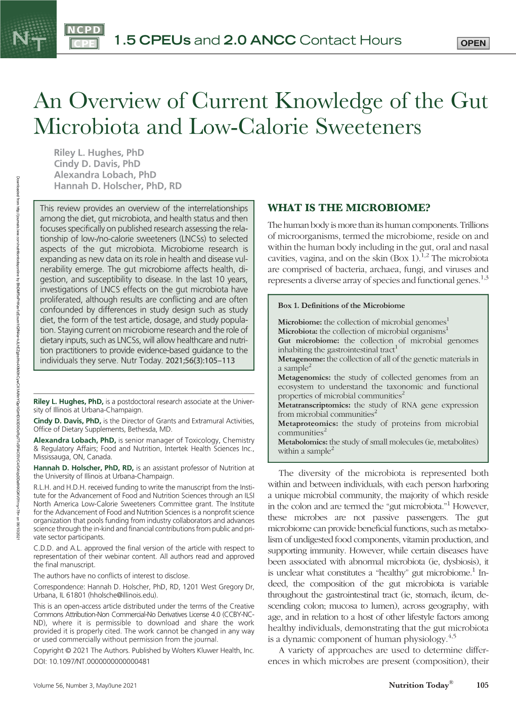 An Overview of Current Knowledge of the Gut Microbiota and Low-Calorie