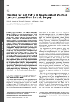 Targeting FXR and FGF19 to Treat Metabolic Diseases—Lessons