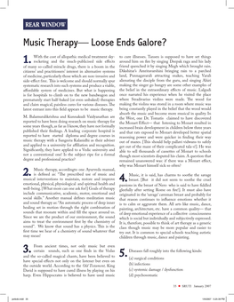 Music Therapy— Loose Ends Galore? 5