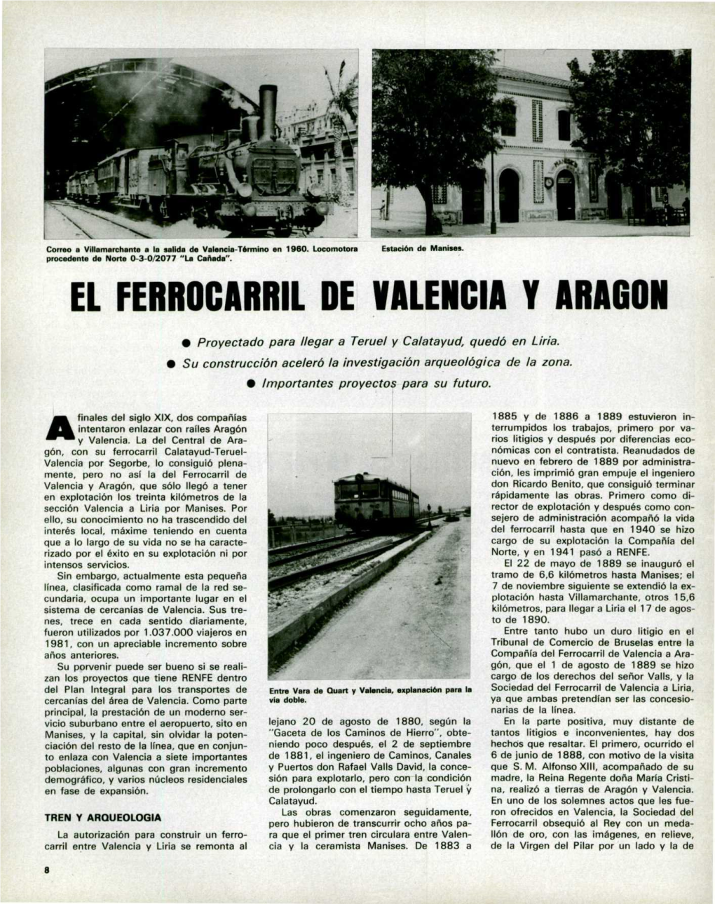 El Ferrocarril De Yalencia Y Aragom