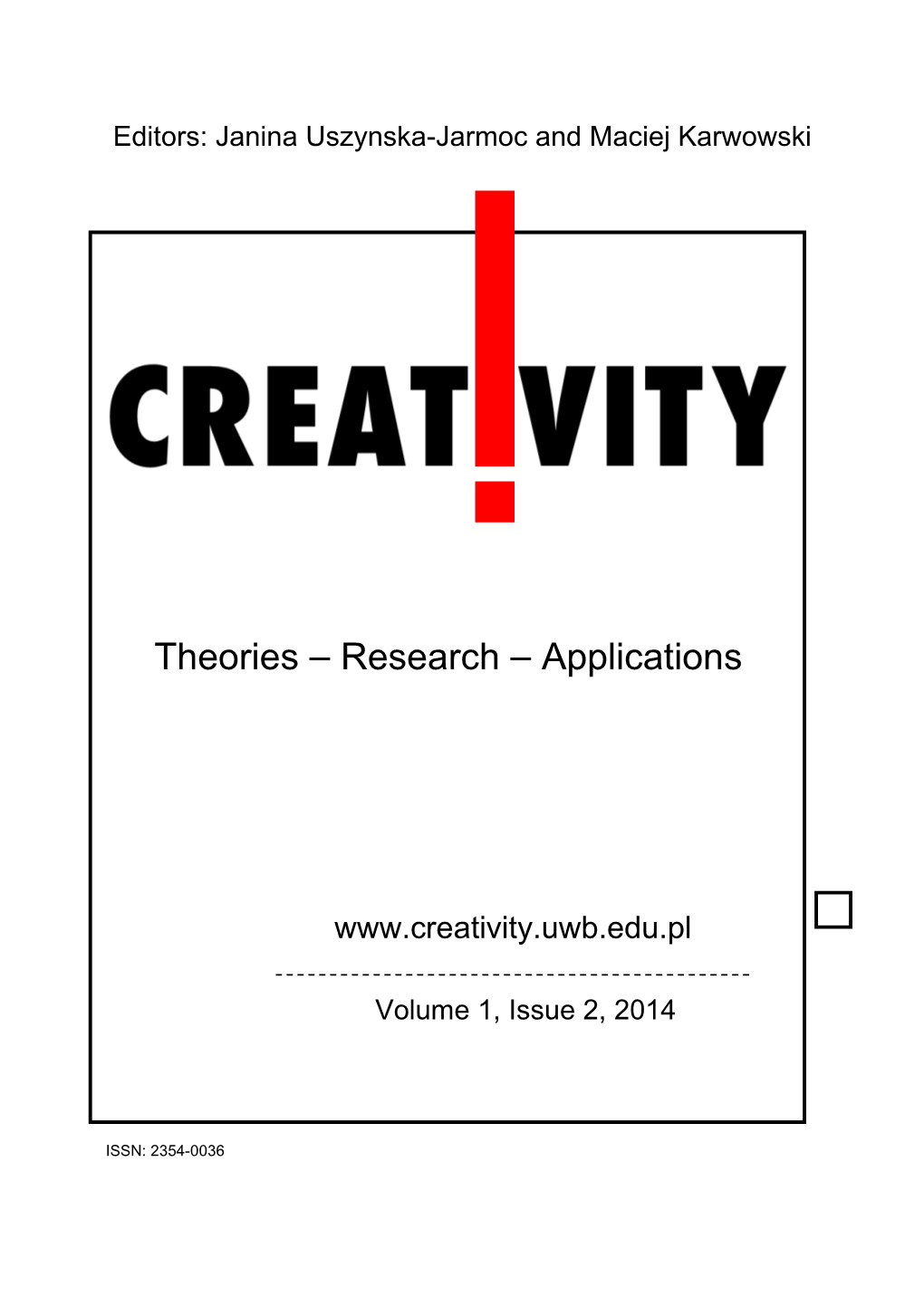 Creativity 1(2) 2014