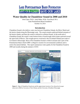 Water Quality in Chandeleur Sound in 2008 and 2010 John Lopez, Ph.D., Andy Baker, M.Sc