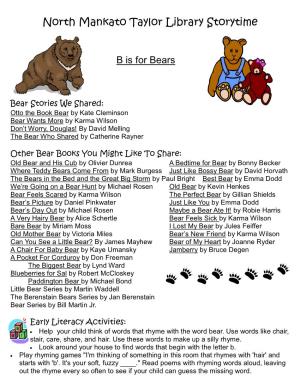 B Is for Bears