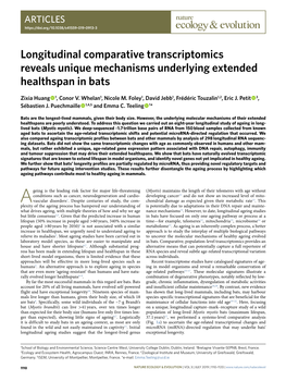 Longitudinal Comparative Transcriptomics Reveals Unique Mechanisms Underlying Extended Healthspan in Bats