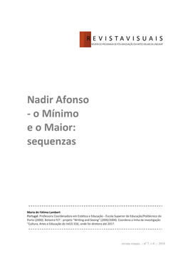 Nadir Afonso - O Mínimo E O Maior: Sequenzas