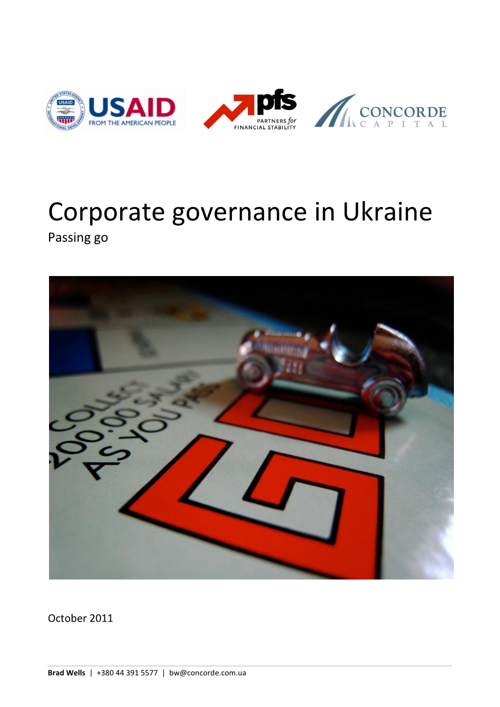 Corporate Governance in Ukraine Passing Go