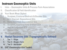 WATS 5150 – Fluvial Geomorphology WEEK 5: Habitat Suitability Models