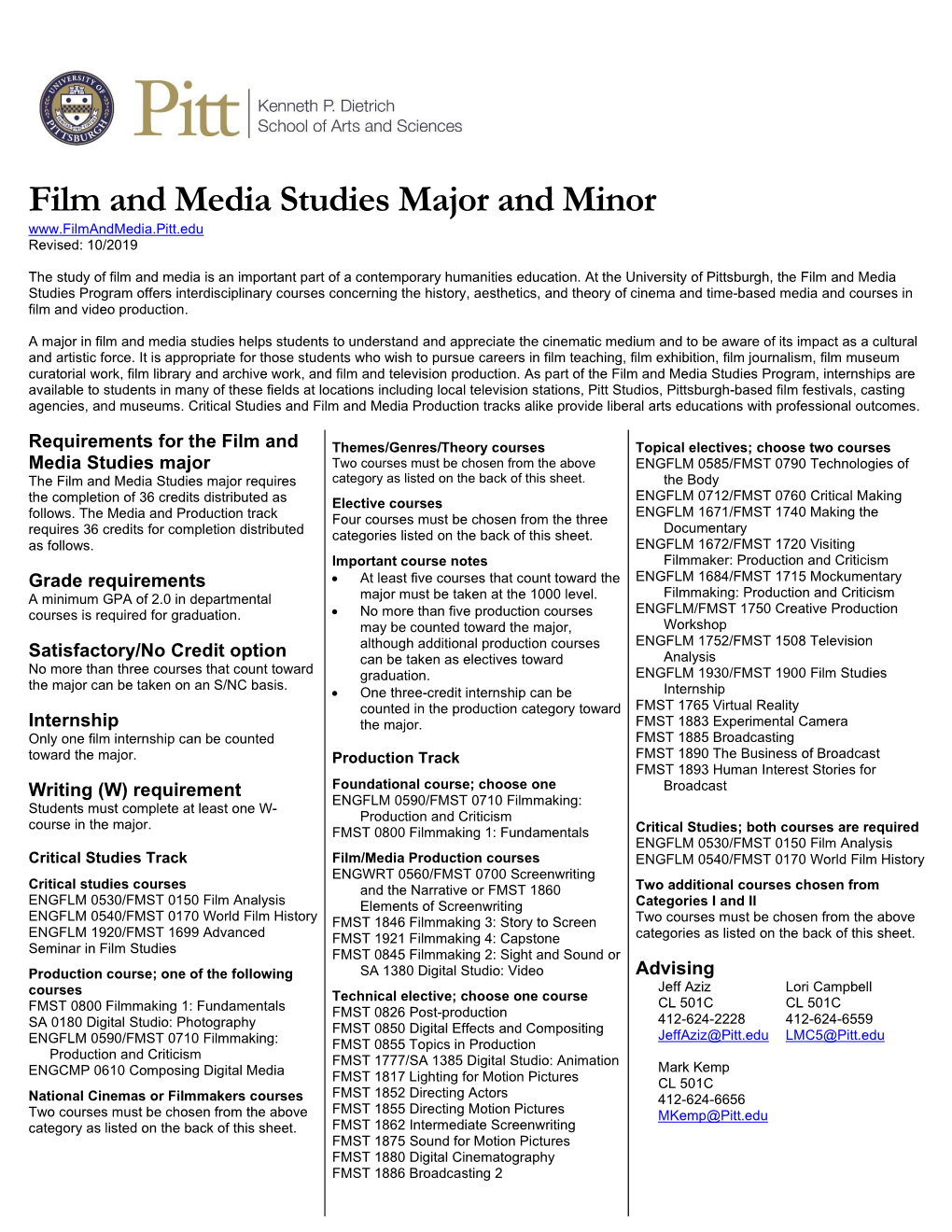 Film Studies Major