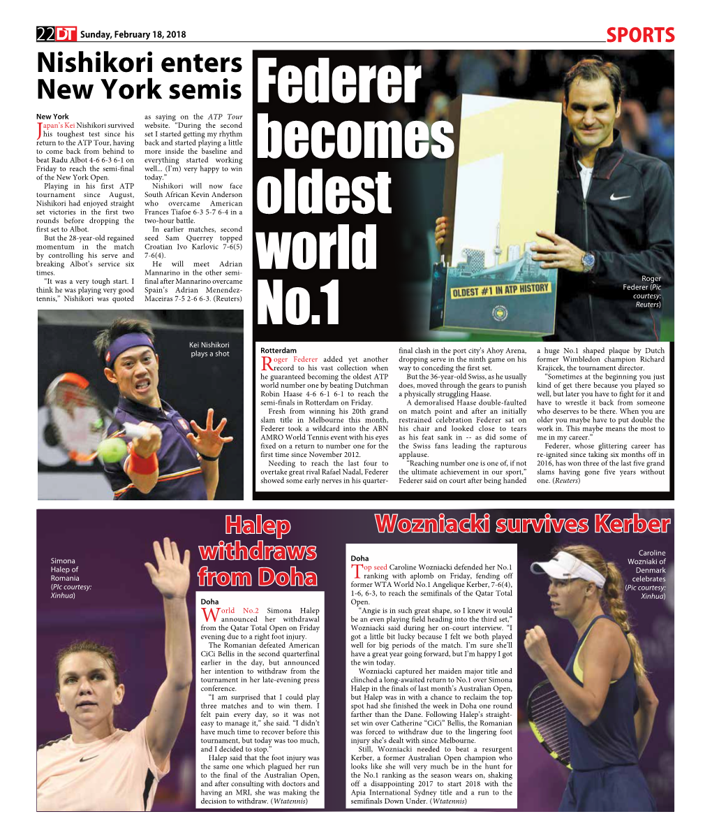 Federer Becomes Oldest World No.1