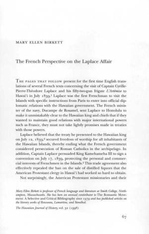 The French Perspective on the Laplace Affair