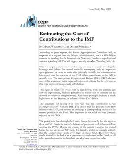 Estimating the Cost of Contributions to the IMF