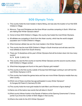 SOS Olympic Trivia