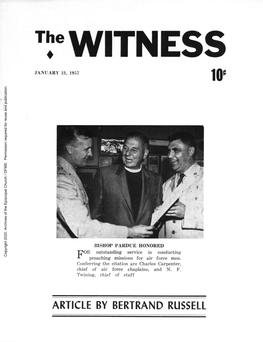 1957 the Witness, Vol. 44, No. 1. January 31, 1957