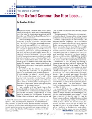 The Oxford Comma: Use It Or Lose…